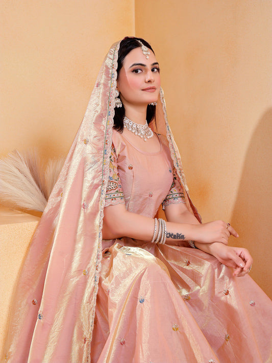 Fendy Silk Embroidery Work Stitch With Canvas Lehenga Choli