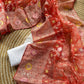 Organza printed Saree With Kashmiri Thread Work Saree