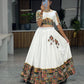 Pure Rayon Cotton Printed With Foil on Patch Work Border Lehenga