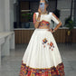 Pure Rayon Cotton Printed With Foil on Patch Work Border Lehenga