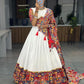 Pure Rayon Cotton Printed With Foil on Patch Work Border Lehenga
