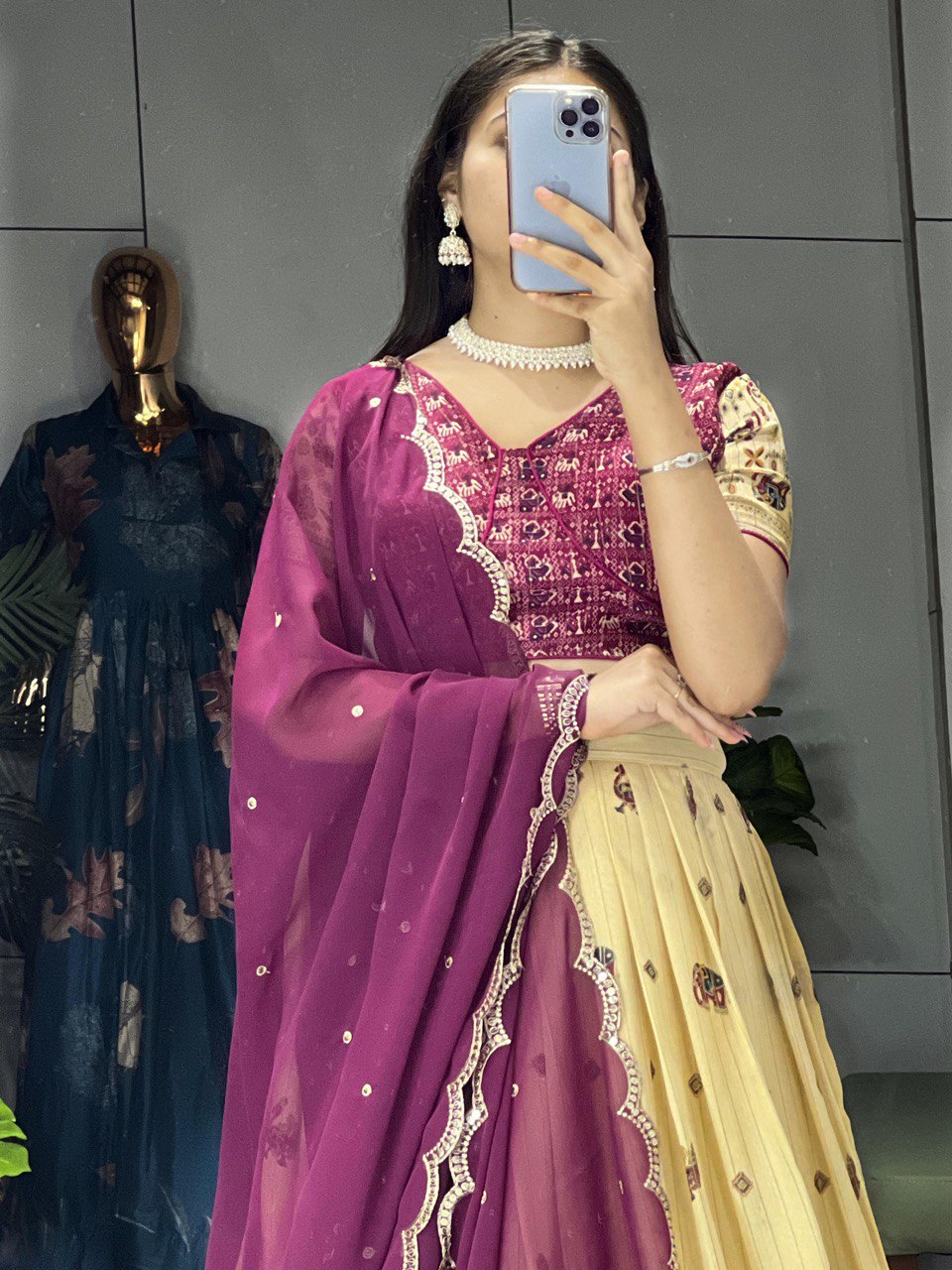 Most Trending Marshmallow Indian Kalamkari highly popular lehengas