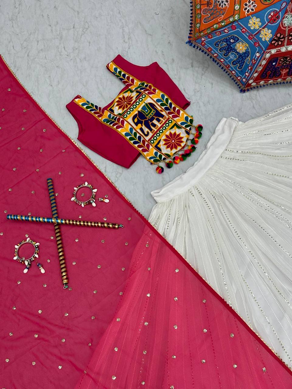 Navratri Special Gamathi Work Lehenga Choli