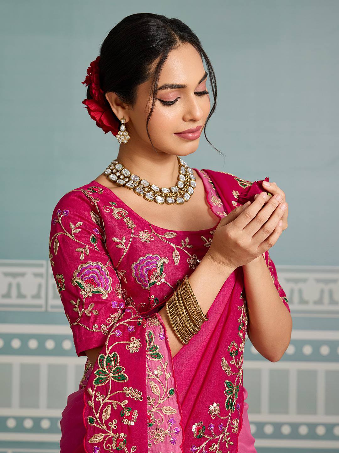 Party Wear Soft Star Georgette Saree
