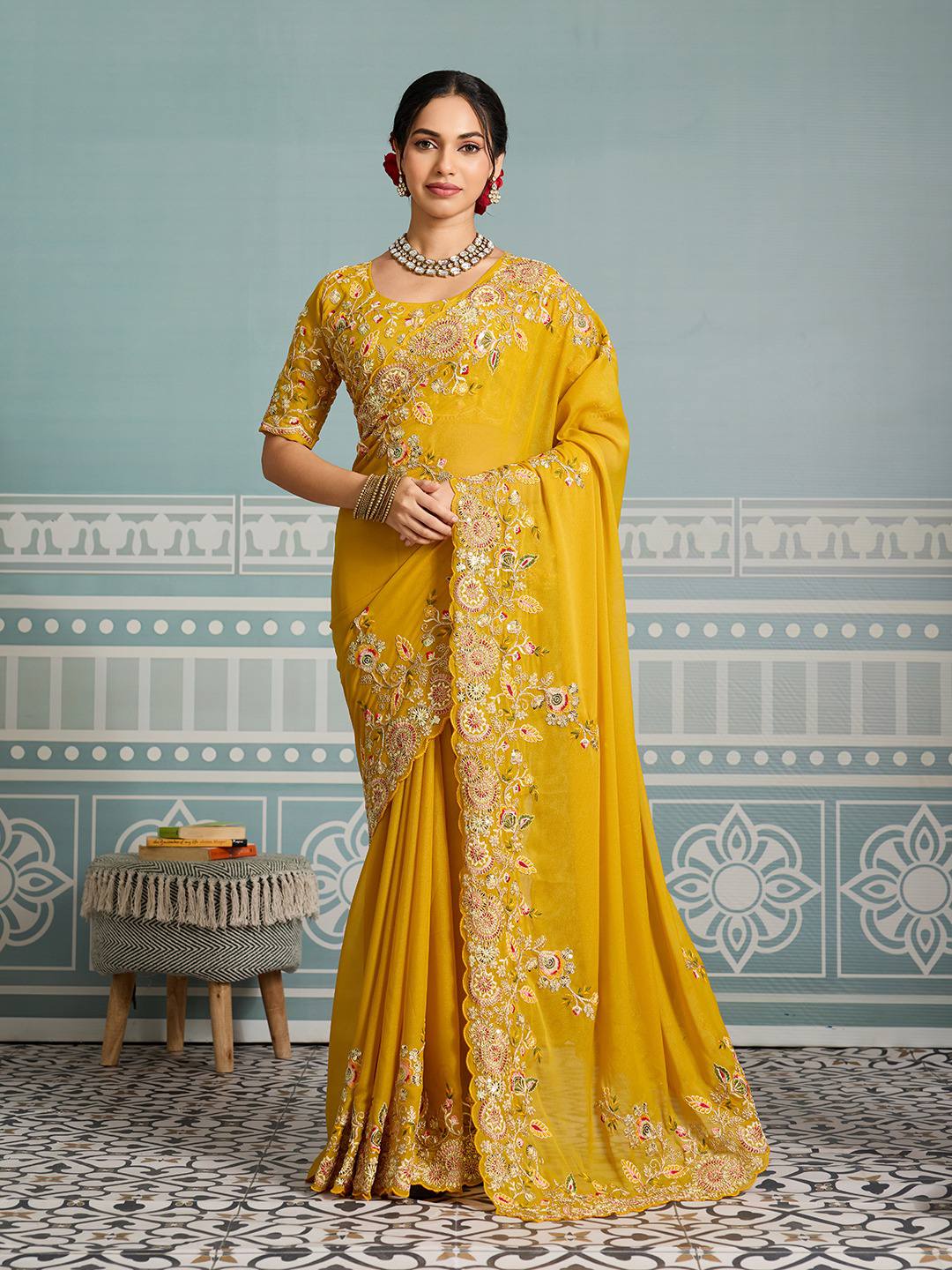 Party Wear Soft Star Georgette Saree