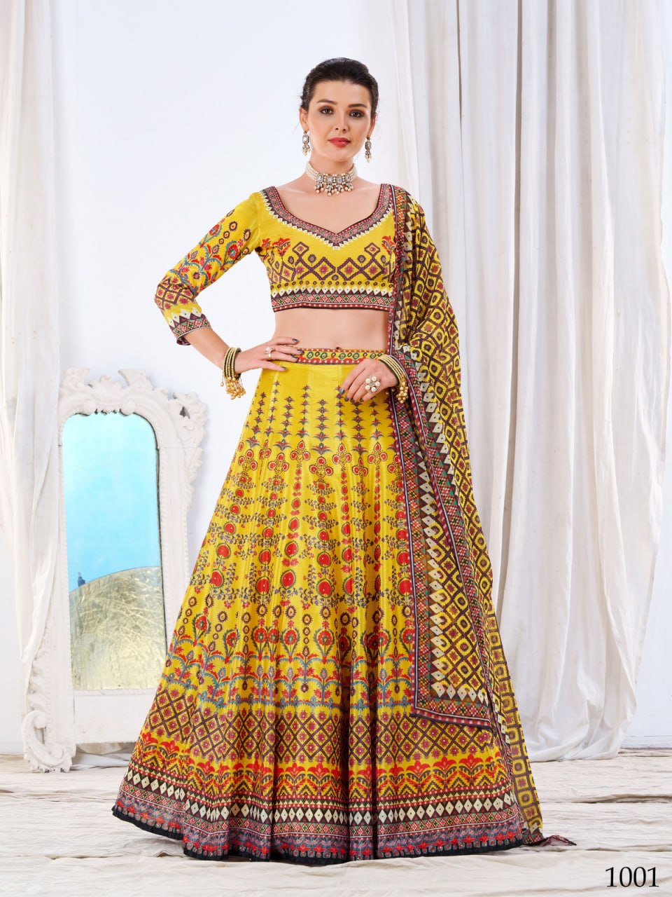 CHINON Silk Digital Print Work Lehenga Choli