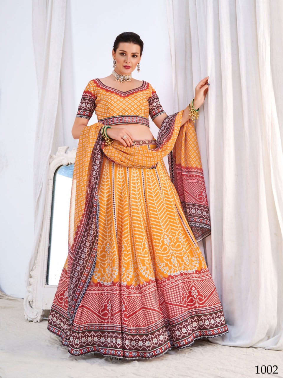 CHINON Silk Digital Print Work Lehenga Choli