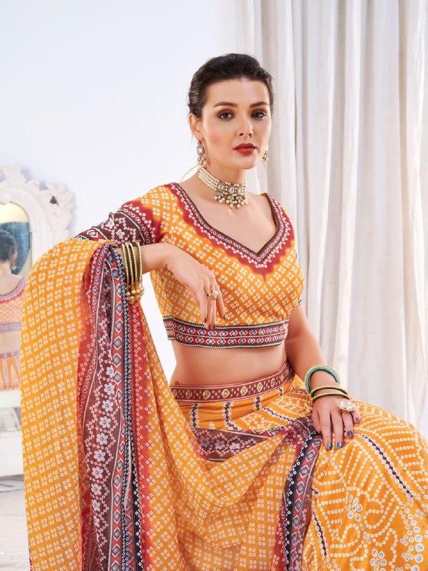 CHINON Silk Digital Print Work Lehenga Choli