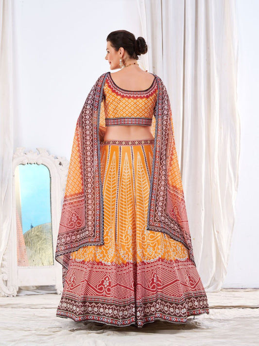 CHINON Silk Digital Print Work Lehenga Choli