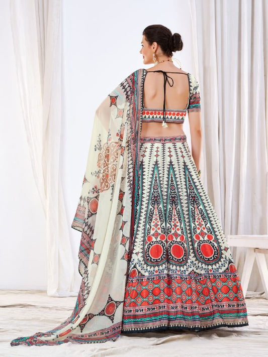 CHINON Silk Digital Print Work Lehenga Choli