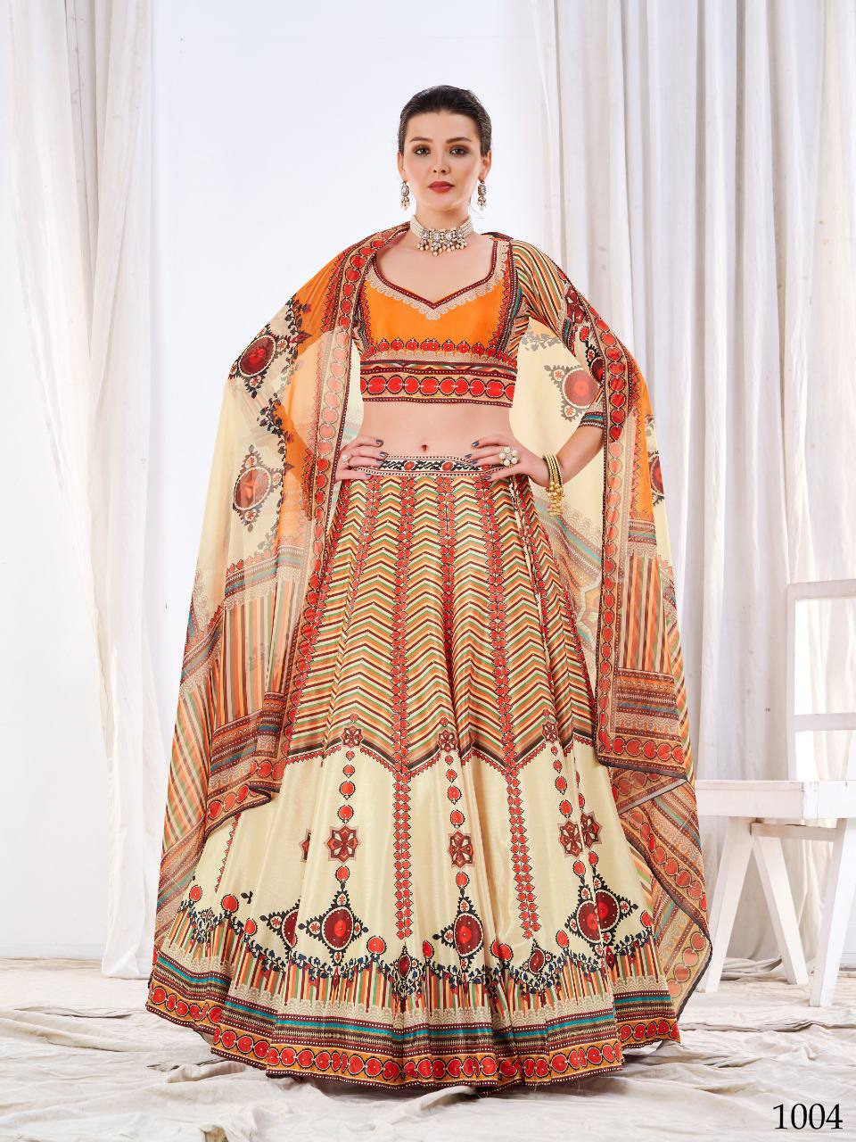 CHINON Silk Digital Print Work Lehenga Choli