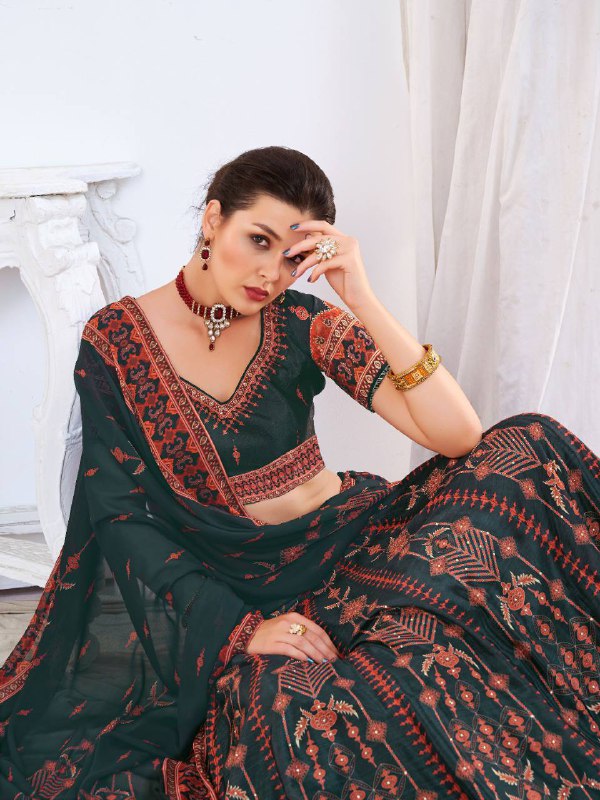 CHINON Silk Digital Print Work Lehenga Choli