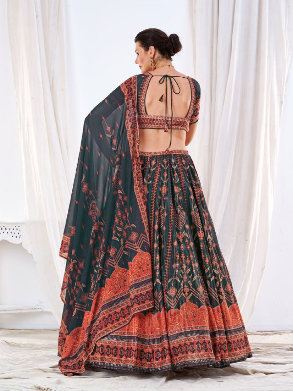 CHINON Silk Digital Print Work Lehenga Choli