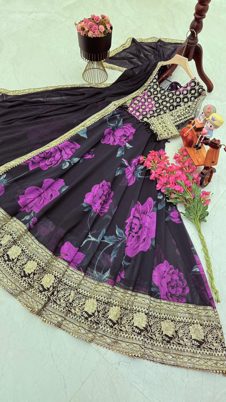 New Designer Party Gown & Dupatta Set