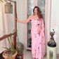 Floral Handpainted georgette kurta with tassels