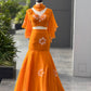 Georgette Handpaint work fishcut lehnga