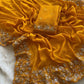 Crush Silk Saree With Fancy Sequince Embroderiy Work Choli