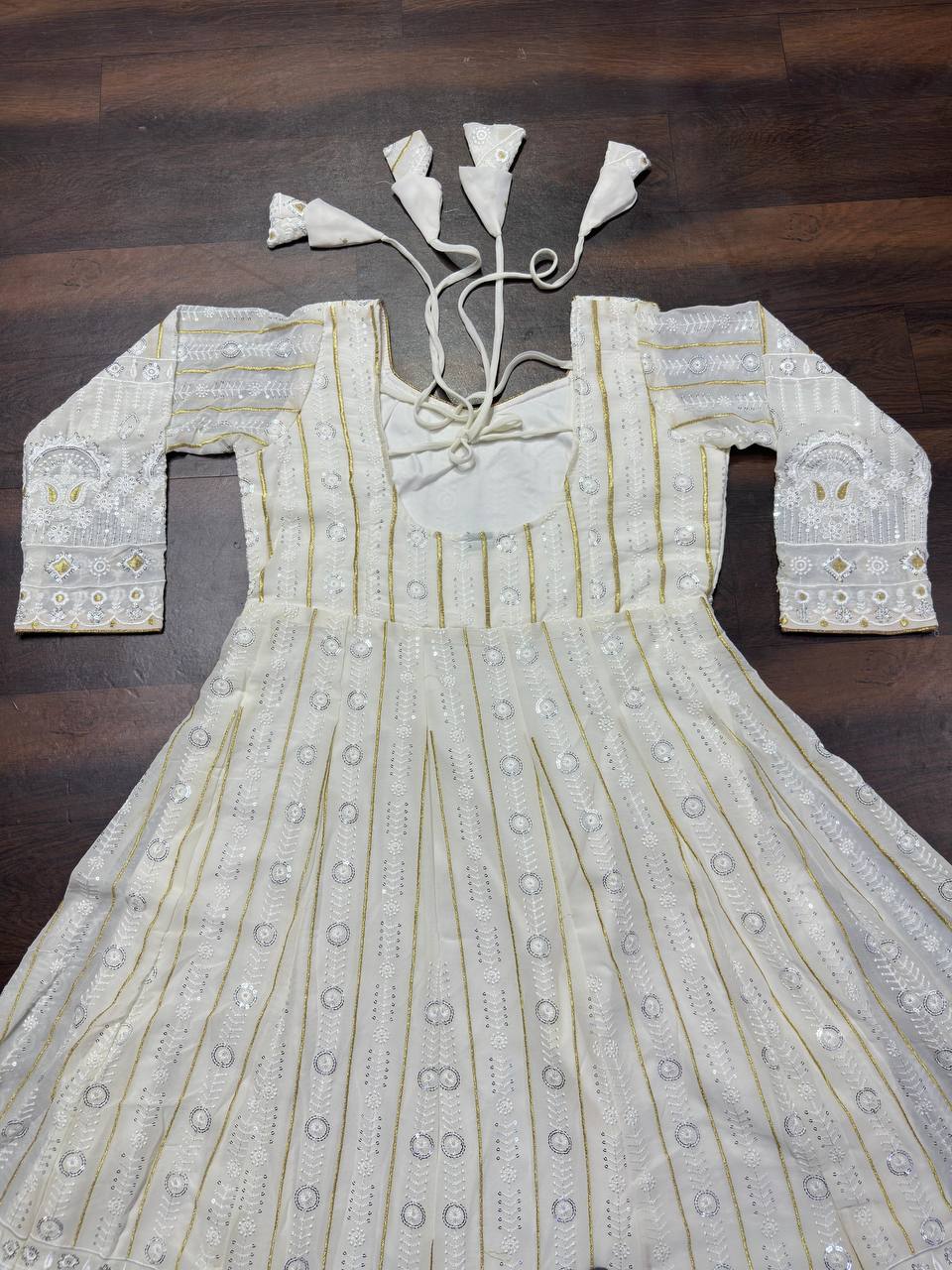 Lakhnavi Embroidered Work Anarkali Suit Set