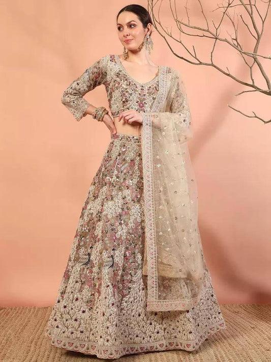 Launching 4 meter flared Premium Quality Soft Net Lehenga