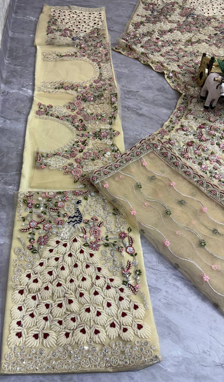 Launching 4 meter flared Premium Quality Soft Net Lehenga