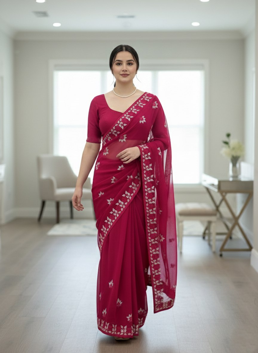 Party Wear Soft Net Saree