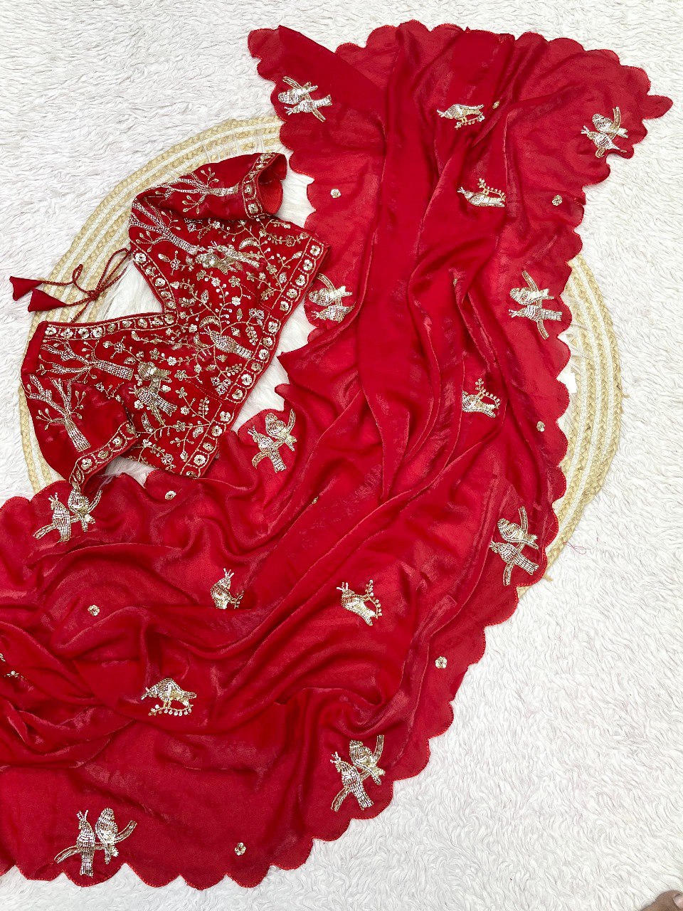 Pure soft silk sarees with amazing Multy work saree