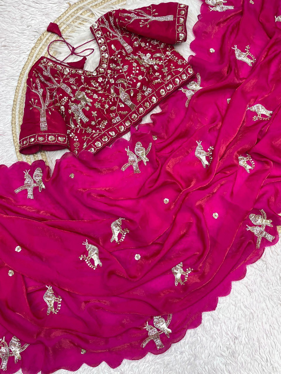 Pure soft silk sarees with amazing Multy work saree