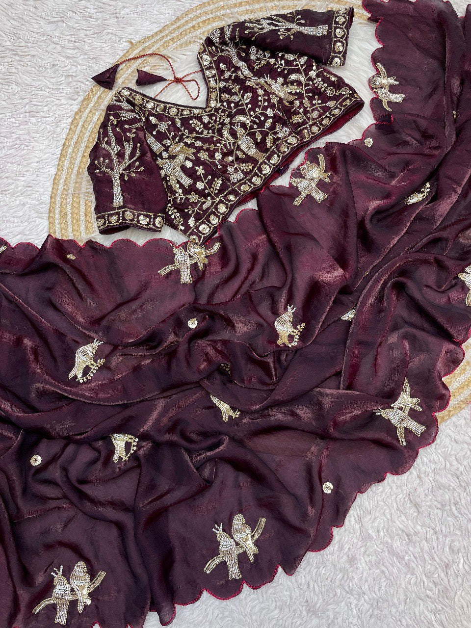 Pure soft silk sarees with amazing Multy work saree
