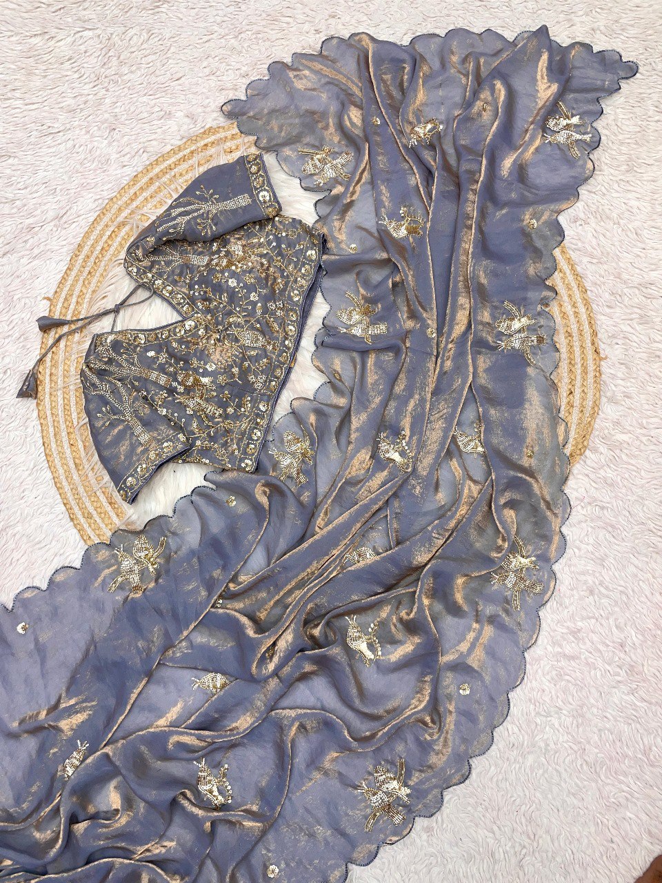 Pure soft silk sarees with amazing Multy work saree