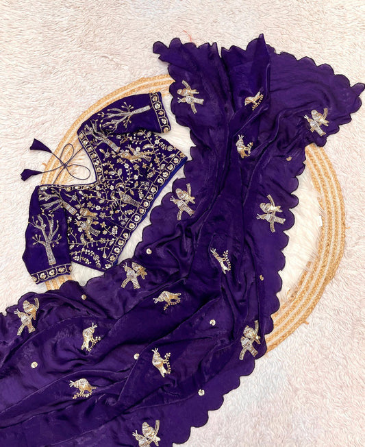 Pure soft silk sarees with amazing Multy work saree