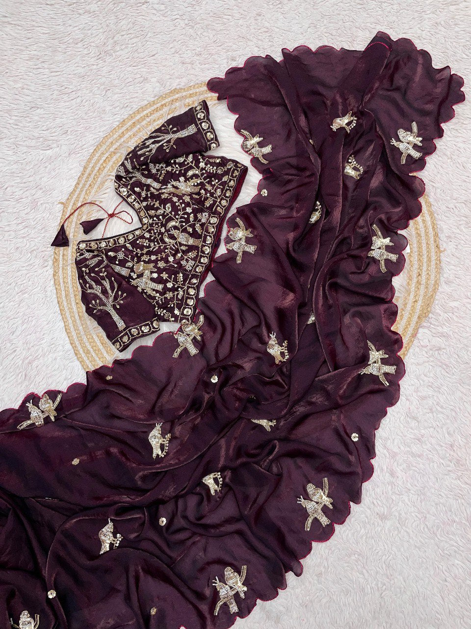 Pure soft silk sarees with amazing Multy work saree