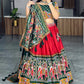 Dola Silk Patola and paithni Print with Mirror Work Lehenga