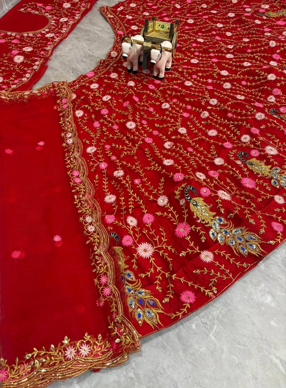 Launching 4 meter flared Premium Quality Soft Net Lehenga