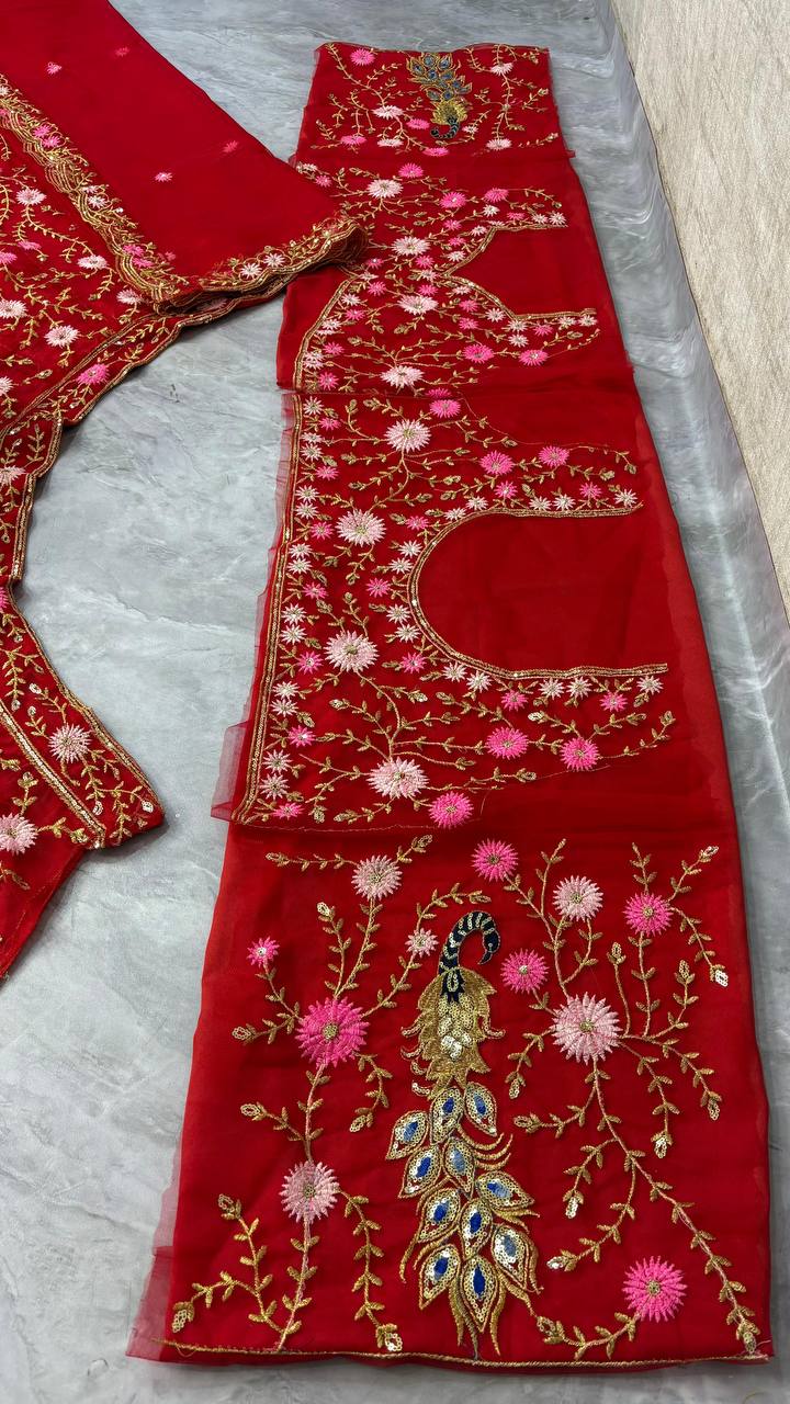 Launching 4 meter flared Premium Quality Soft Net Lehenga