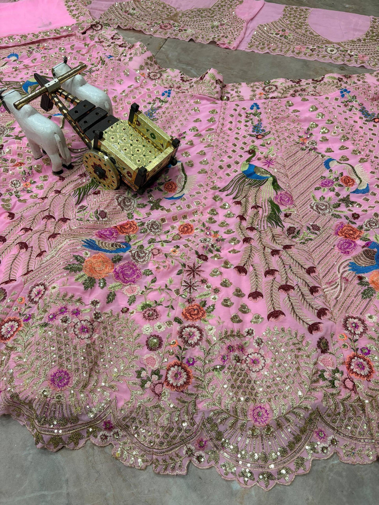 Launching 3.5 Meter Flared Faux Georgette Lehenga