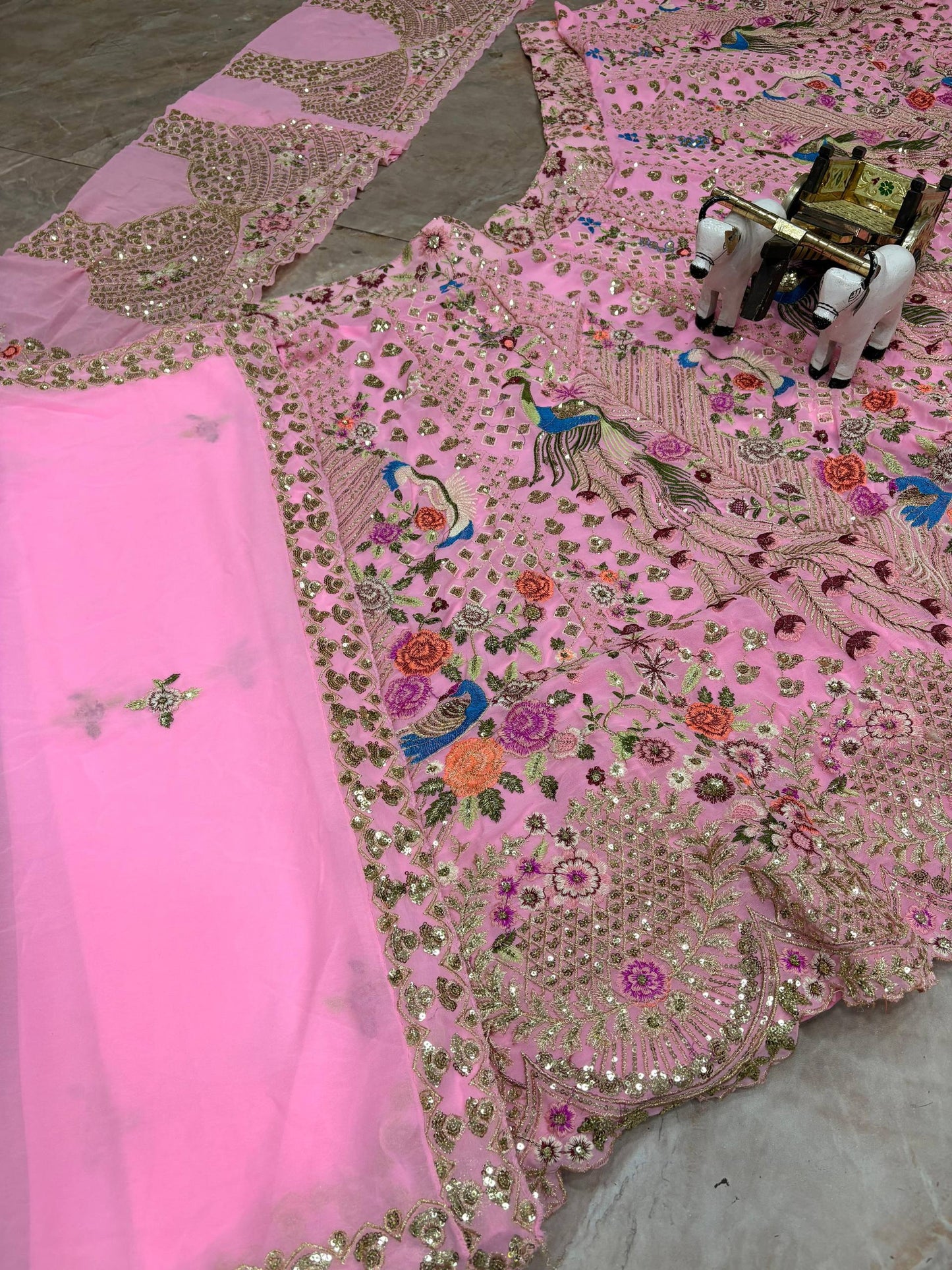 Launching 3.5 Meter Flared Faux Georgette Lehenga