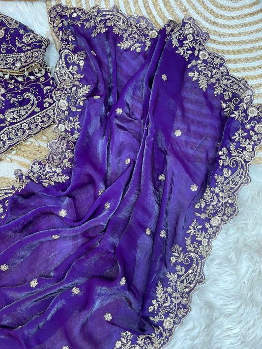 Sari en soie Rangoli douce pour tenue de soirée