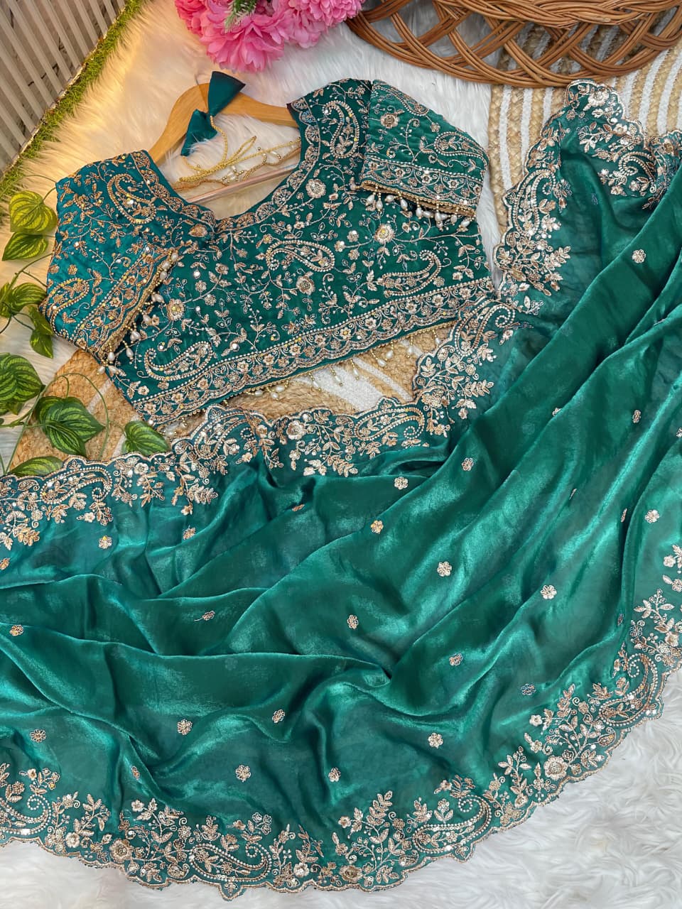 Sari en soie Rangoli douce pour tenue de soirée