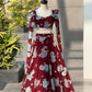 Printed georgette lehnga with canvas patta and waist dori fully stitched