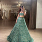 Premium Faux Georgette Embellished With Beautiful Thread Embroidery Lehenga