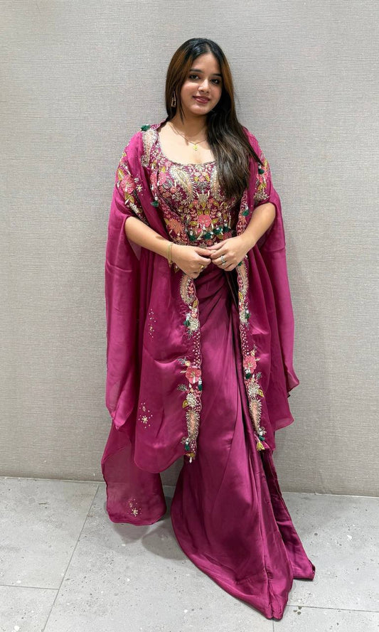 New Super Trending Party Wear Shrug with Sarara