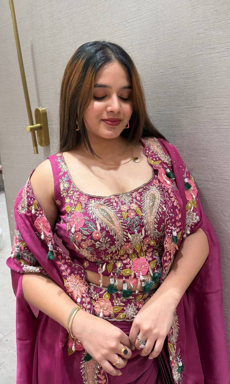 New Super Trending Party Wear Shrug with Sarara