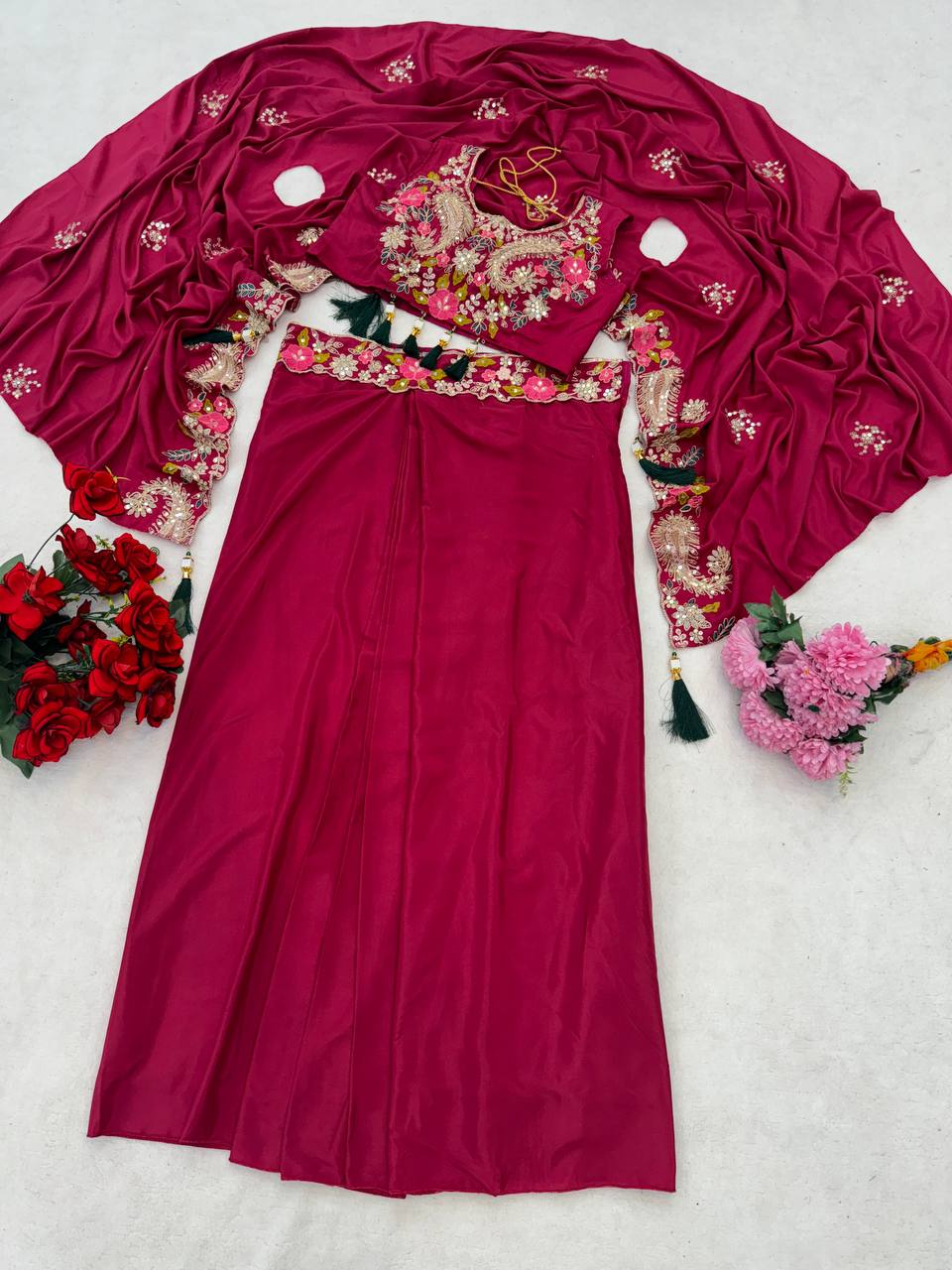 New Super Trending Party Wear Shrug with Sarara