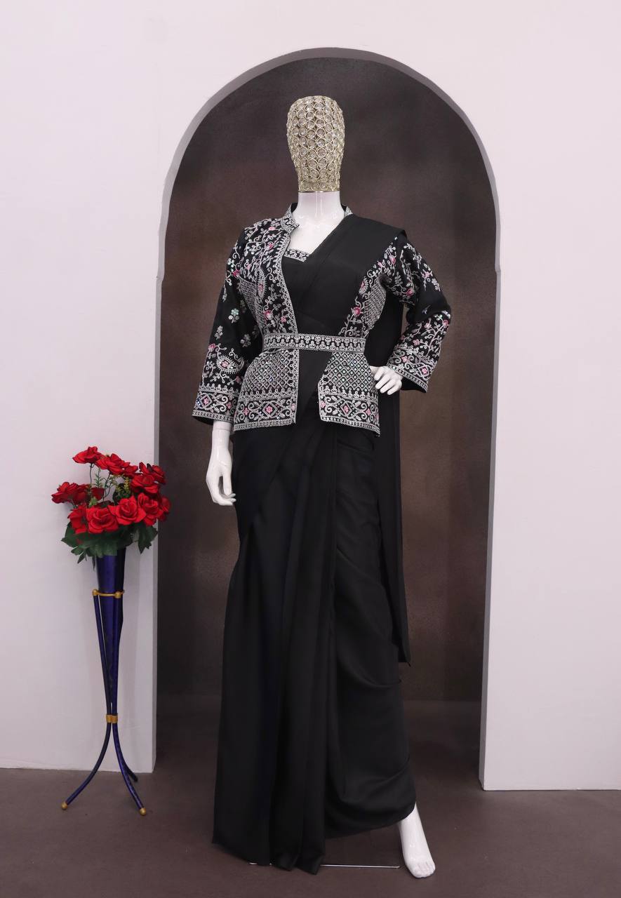 Experience effortless luxury with this premium ready-to-wear saree