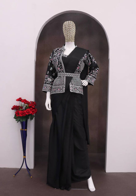 Experience effortless luxury with this premium ready-to-wear saree