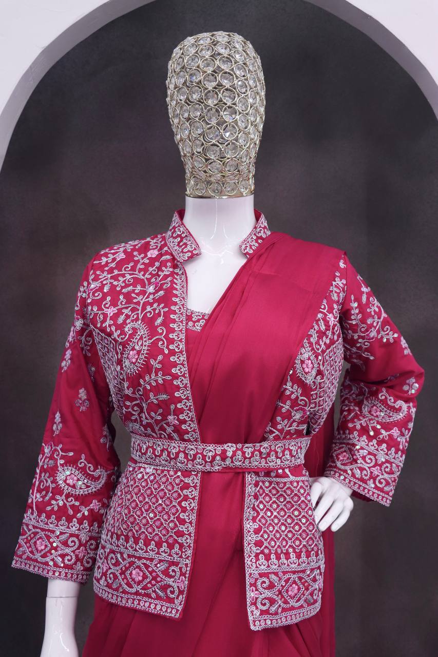 Experience effortless luxury with this premium ready-to-wear saree