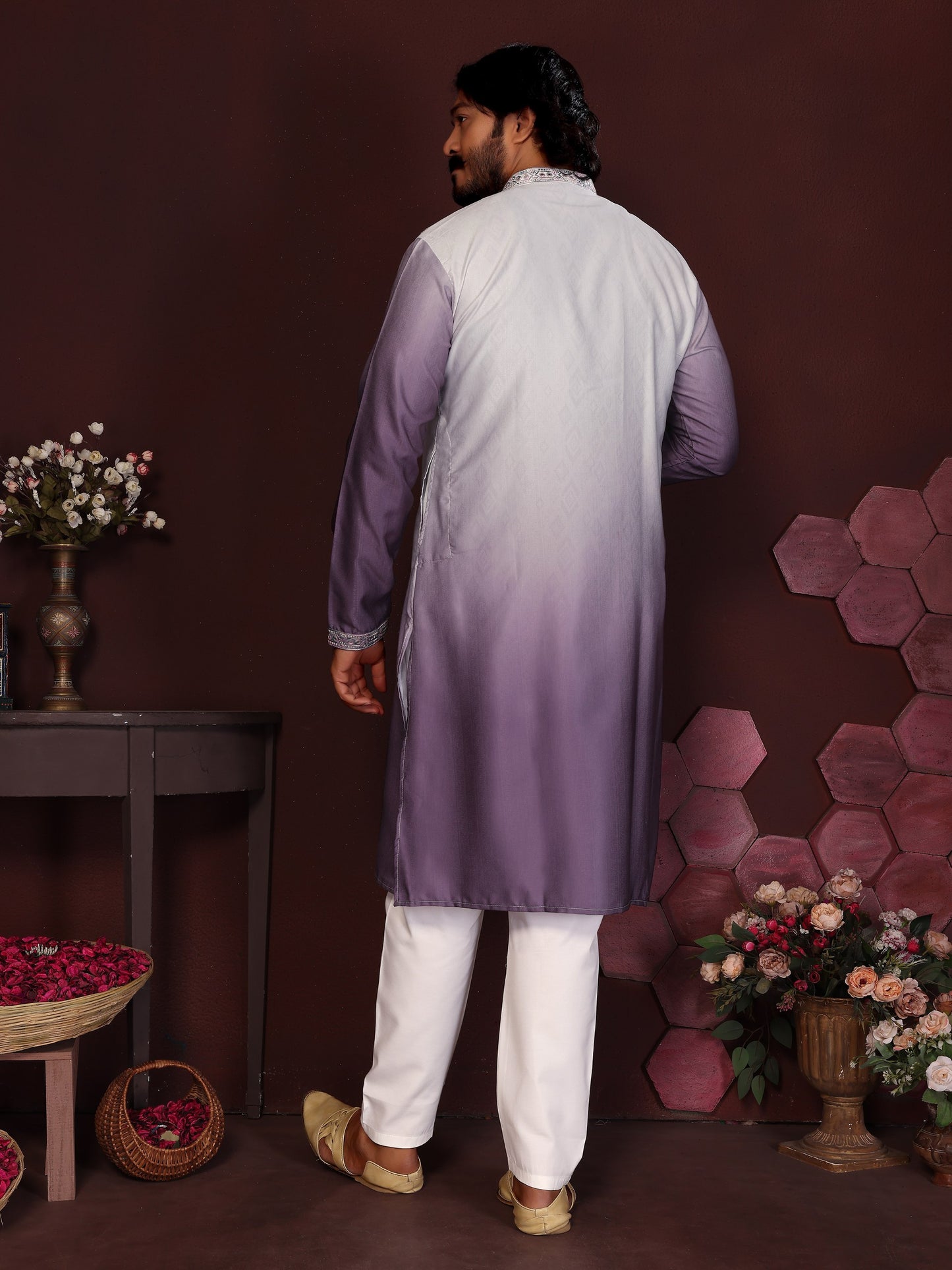 Premium Cotton Silk With Embroidery sequins work Men's Kurta