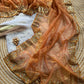 Pure Tissue silk saree in a solid color with embroidery viscos saree