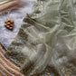 Pure Tissue silk saree in a solid color with embroidery viscos saree