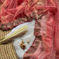 Pure Tissue silk saree in a solid color with embroidery viscos saree